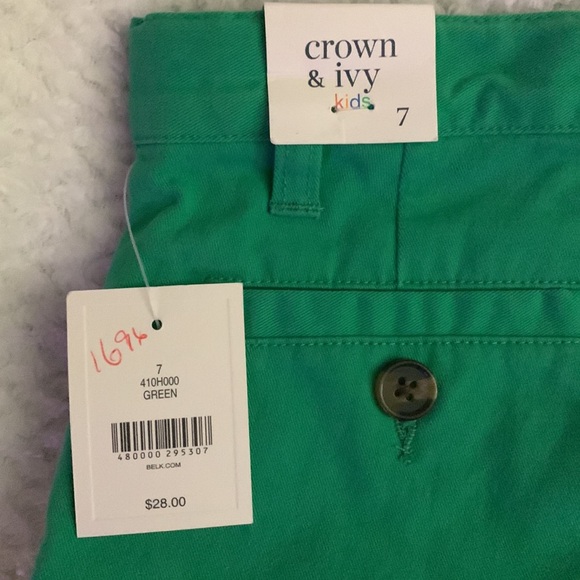 💚 Crown &‎ Ivy kids Kelly green boys shorts - Picture 7 of 8